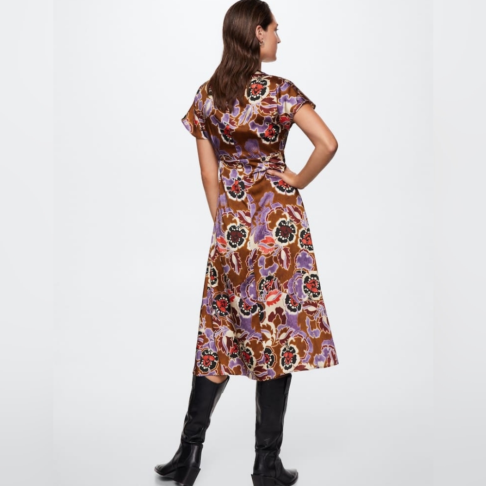 MANGO Floral midi dress - Picture 4 of 5